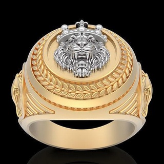 lion ring silver gold printable jewelry 3d model design trend fashion fantasy wedding zbrush statue sculpture sterling animal jewel rings 3d print model - Mito3D