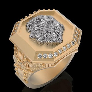 león anillo plata oro libra esterlina imprimible joyería joya 3d modelo Moda belleza Boda compromiso diseño zbrush escultura estatua platino tendencia fantasía anillos 3d print model - Mito3D