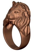 lion rings animal zoo mammal tiger ring zbrush silve yellow art jewelry fashion pandent head 3d print model - Mito3D