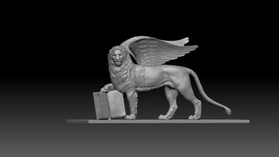 lion de saint marc statue animal sculpture wild tiger art sculptures 3d print model - Mito3D