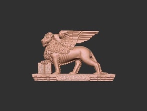 leão santo marca Veneza marco relevo decoração ornamentado república leone alado Itália arte esculturas 3d print model - Mito3D