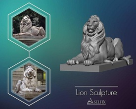 Löwe Skulptur Kunst Marmor Statue Luxus Dekor vergeben Silber Antiquität uralt klassisch Skulpturen 3d print model - Mito3D