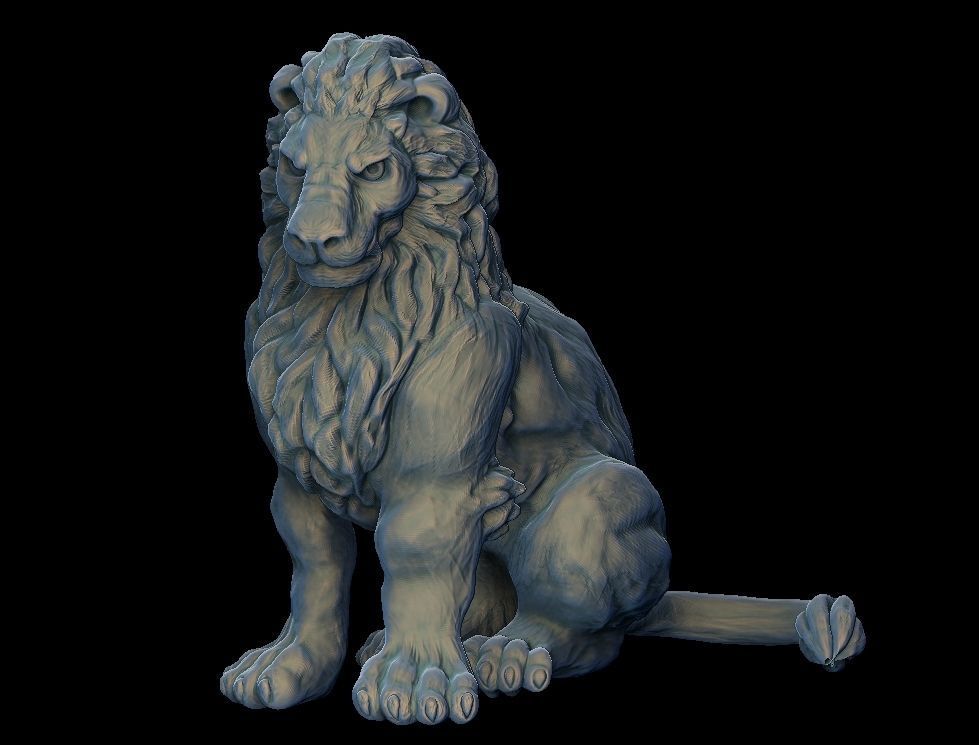 aslan Heykeli sanat heykel baskı yazdırılabilir 3dmodel leo highpoly dekor zodiac heykeller 3D print model - Mito3D