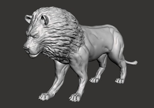 aslan heykel sanat memeli doğa kedi orman 3dprint hayvan kaplan dekor anatomi heykeller oyuncak heykelcik yaratık fantezi kurgusal vücut 3d print model - Mito3D