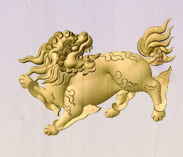 aslan singay Butan cnc Sanat stl eski işaretler logolar 3d print model - Mito3D