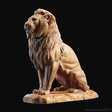 león sentado on roca escultura impresión estatua sentar animal arte antiguo monumento descargar tigre figurilla leopardo esculturas cairo kasr nulo puente 3d print model - Mito3D