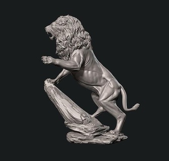 lion statue animal sculpture wild cat africa zoo kitty leon beast fur nature tiger printable printing 3d jungle print art sculptures 3d print model - Mito3D