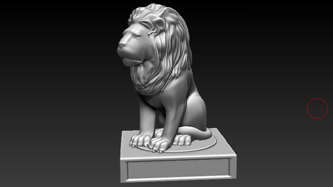 lion statue model 3d printing art sculpture print stl obj zpr ready printable sculptures 3D print model - Mito3D