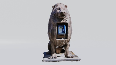 lion de la cabine téléphonique téléphone booth 3dscan 3d art d'autres 3d print model - Mito3D