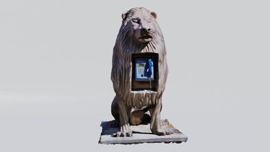 lion telephone booth 3dscan 3d art other 3d print model - Mito3D