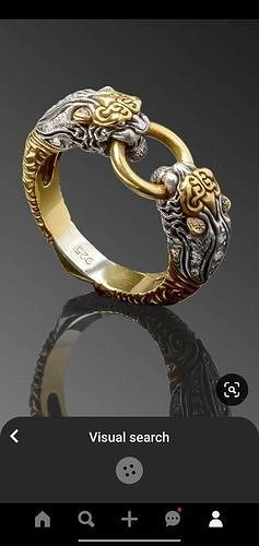 lion tiger ring gold silver jewelry rings 3D print model - Mito3D