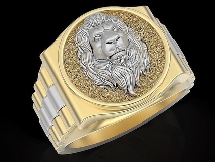 lion tiger watch man ring silver gold printable jewelry fashion rings jewel versace jewelri fantasystatue rolex luxury 3d print model - Mito3D
