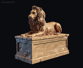 aslan mezar 3d yazdır model kaplan heykel anıt türbe taşı indir bedava kedi mezarlık baskı sanat heykeller 3d print model - Mito3D