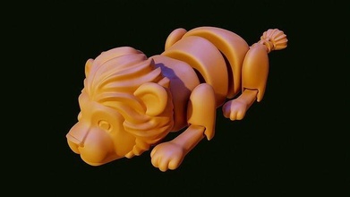 lion toy segment tiger trinket jewelry gift toys animal creativity plastic cat mobile pendant 3d print games king nature sculpture 3d print model - Mito3D