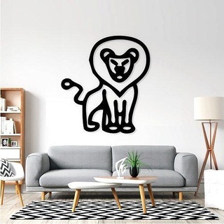 aslan duvar Sanat 3d 2d dekorasyon dekor ev oda işaretler logolar 3d print model - Mito3D