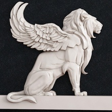 Lion aile architecture sculpture antique animal chat Panera mur art sculptures 3d print model - Mito3D