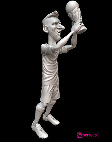 Lionel messi Katar mundial fútbol Barcelona Arte esculturas 3D print model - Mito3D