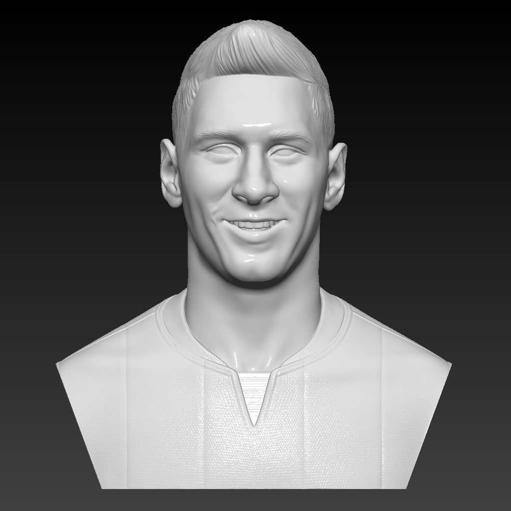 lionel messi fc barcelona jugador busto 3d alto resolución fcb fútbol escultura argentina arte esculturas 3D print model - Mito3D