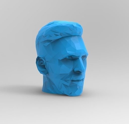 lionel messi poly grand papa argentine sélection lowpoly tête buste polygones barcelone psg football futbol fotball pelote uefa leo liomessi argument art sculptures 3D print model - Mito3D