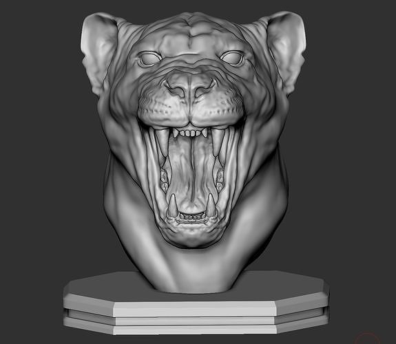 leona busto 3d impresión modelo león Tigre animal gato mamífero salvaje animales puma leopardo pantera África imprimible Puma sable cabeza Arte esculturas 3D print model - Mito3D