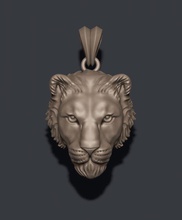 lioness pendant jewelry queen king 3dm 750 apparel gold jewel jewellery lion male nature necklace necklaces silver stone tiger zbrush pendants 3d print model - Mito3D