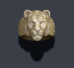 lioness ring 3dm diamond gold jewel jewellery jewelry light lion male men nature obj printable rhino scratch rings 3d print model - Mito3D