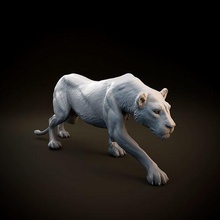 lioness sneaking intended 3d printing - pre supported lion female animal statue sculpture africa cat wild leon safari african dnd companion figure figurine presupported printable realistic miniature art sculptures 3d print model - Mito3D