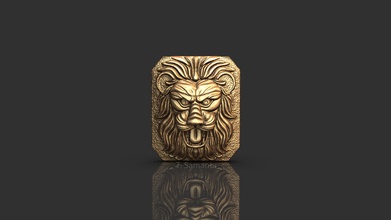 lion 3dprinting jewelry gold silver sterling brass button cufflinks pendent broach jewellery antique vintage fashion stylish printable casting classy pendants 3d print model - Mito3D