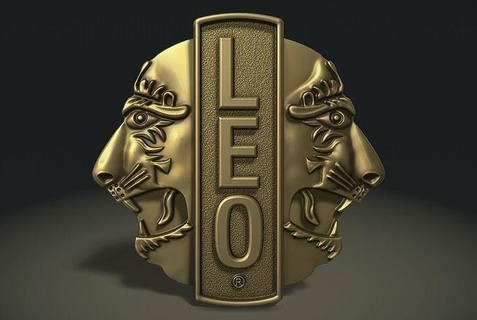 Lions club logo emblème pendentif bijoux argent symbole imprimable or médaille prix Lion badge rosette art panneaux logos 3d print model - Mito3D