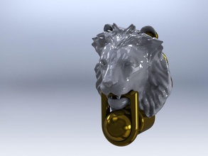lions head door knocker house doorknocker accessories exterior 3d print model - Mito3D