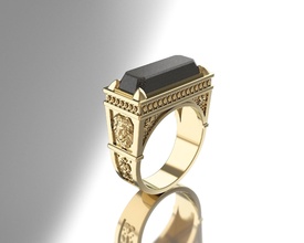 leones orgullo anillo 2 tamaños precio joyería joya onix oro plata anillos imprimible impresión listo stl 3dm dorado león 3d print model - Mito3D