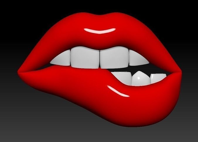 labios pedir decoración lápiz labial dientes boca Moda belleza cosmético odontología brillante pared maquillaje salón tienda colgando creativo arte pop sonreír único Extravagante Arte 3D print model - Mito3D