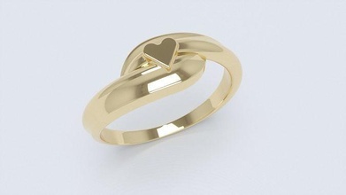 lips heart ring jewelry gold printable accessory fashion engagement wedding women jewellery luxury luxurious elegant rings heartring 3d print model - Mito3D