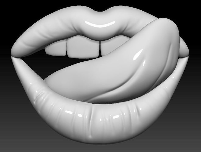 Lippen lecken Dekor bilden Salon Schönheit Geschäft hängend ungewöhnlich kreativ Pop Art Mund Zähne Lächeln einzigartig extravagant rot Kunst bitten detailliert Mode 3D print model - Mito3D