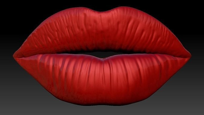 lips pucker detailed lips decor makeup salon beauty shop hanging unusual creative popart mouth teeth smile unique extravagant red art detailed fashion pucker  3D print model - Mito3D