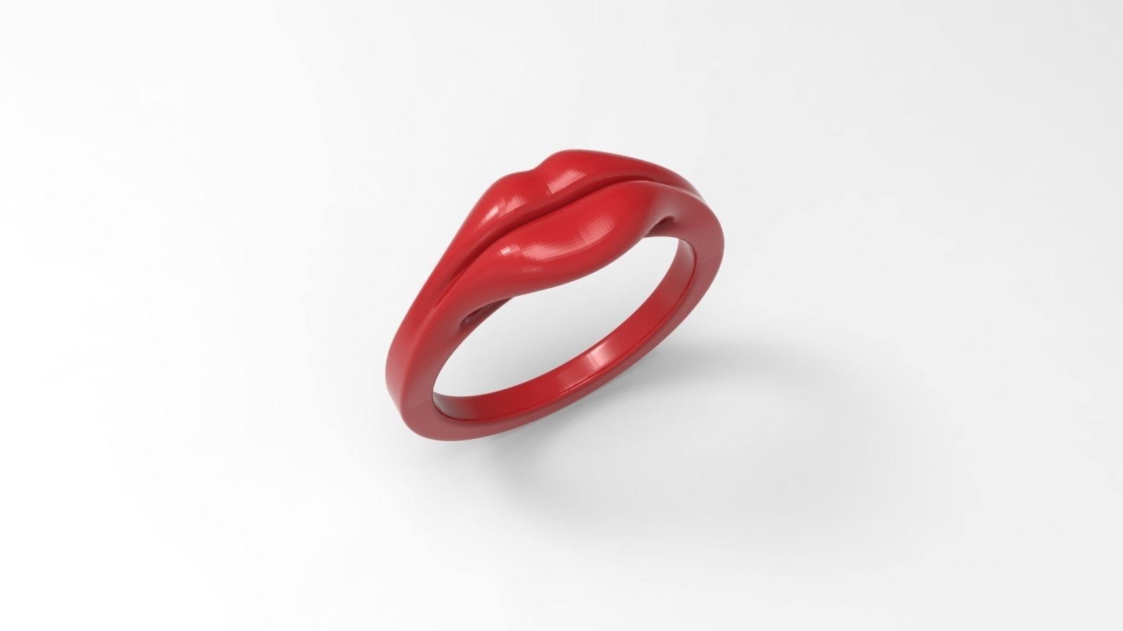 Lippen-ring Schmuck - Zubehör ring Lippen rot modern trendy cool Ringe 3D print model - Mito3D