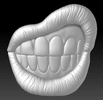 Lippen Zähne Dekor Mauer bilden Salon Schönheit Geschäft hängend ungewöhnlich Pop kreativ Art Mund Lächeln einzigartig extravagant rot Kunst 3d print model - Mito3D