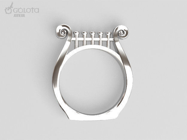 lira original ring writer poet artists musician genius inspiration illumination music lyre lyra jewelry rings design 3D print model - Mito3D