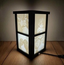 lithophane boîte lampe veilleuse accueil maison décor lithophanebox led lumière cadeau idée 3d print model - Mito3D