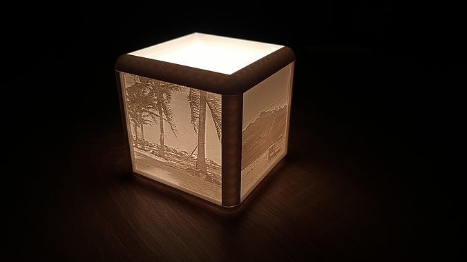 lithophane candle lamp own photo box light lighting individual design modern plastic reflection art 3dprint pla 3dprinter printer 3d filament hobby diy house 3D print model - Mito3D