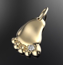 little baby foot jewelry gem gold printing cnc necklace necklaces 3d print model - Mito3D