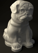 bulldog figura tavolo interni camera arte 3d stampa pug scultura statua arredamento simpatico mobilia sculture 3d print model - Mito3D