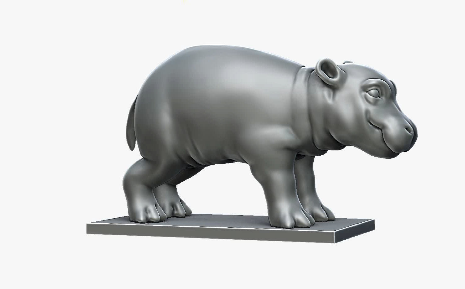 little hippo baby scultura giochi-giocattoli la mammifero arredamento carino divertente piccola poco figurina miniature figurine giochi i giocattoli 3D print model - Mito3D