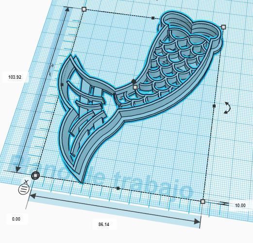 mermaid siren tail cookie cutter house kitchen dining 3D print model - Mito3D