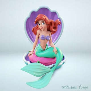 pequeno sereia Princesa menina Ariel arte esculturas 3d print model - Mito3D