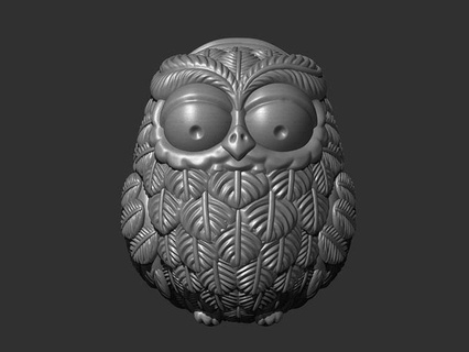 little owl bird cartoon baby cute lovely statue sculpture decoration animal jewelry penant carving printable cnc stl art sculptures 3d print model - Mito3D