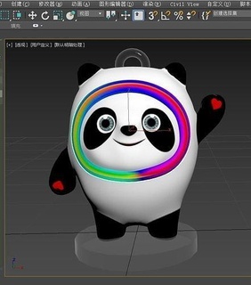 pequeño panda China anual 3d modelo Beijing invierno beatífico diseño juegos juguetes 3d print model - Mito3D