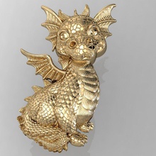 sweet dragon jewelry printable pendant 3dm stl max gold silver necklaces print 3d print model - Mito3D