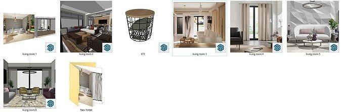 living room furniture interior design modern chair sofa roominterio house 3d print model - Mito3D