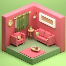 living room furniture family desk sofa games toys 3d print model - Mito3D